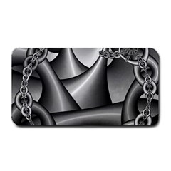 Grey Fractal Background With Chains Medium Bar Mats by Simbadda