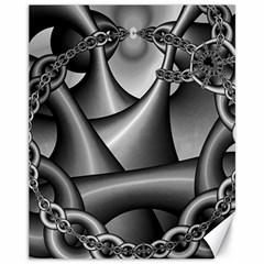 Grey Fractal Background With Chains Canvas 11  X 14   by Simbadda