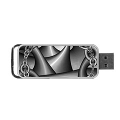 Grey Fractal Background With Chains Portable Usb Flash (one Side) by Simbadda