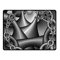 Grey Fractal Background With Chains Double Sided Fleece Blanket (small)  by Simbadda