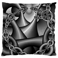 Grey Fractal Background With Chains Standard Flano Cushion Case (one Side) by Simbadda