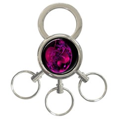 Fractal Using A Script And Coloured In Pink And A Touch Of Blue 3-ring Key Chains by Simbadda