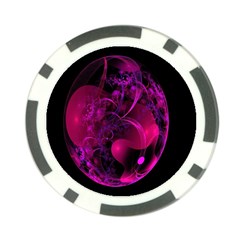 Fractal Using A Script And Coloured In Pink And A Touch Of Blue Poker Chip Card Guard (10 Pack) by Simbadda