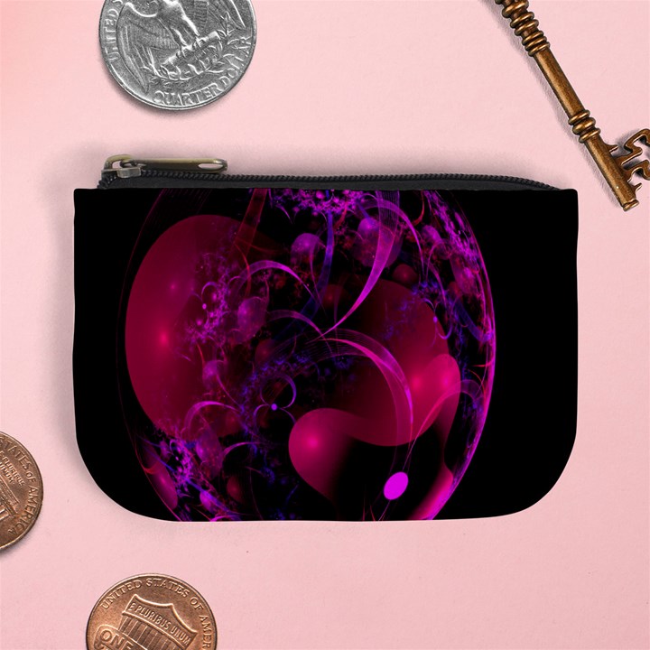 Fractal Using A Script And Coloured In Pink And A Touch Of Blue Mini Coin Purses