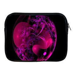 Fractal Using A Script And Coloured In Pink And A Touch Of Blue Apple Ipad 2/3/4 Zipper Cases by Simbadda