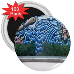 Mural Wall Located Street Georgia Usa 3  Magnets (100 Pack) by Simbadda