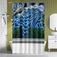 Mural Wall Located Street Georgia Usa Shower Curtain 48  X 72  (small)  by Simbadda