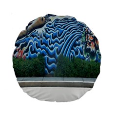 Mural Wall Located Street Georgia Usa Standard 15  Premium Round Cushions by Simbadda