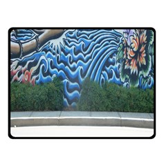 Mural Wall Located Street Georgia Usa Double Sided Fleece Blanket (small)  by Simbadda