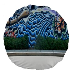 Mural Wall Located Street Georgia Usa Large 18  Premium Flano Round Cushions by Simbadda