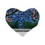 Mural Wall Located Street Georgia Usa Standard 16  Premium Flano Heart Shape Cushions Front