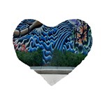 Mural Wall Located Street Georgia Usa Standard 16  Premium Flano Heart Shape Cushions Back