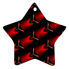 Fractal Background Red And Black Star Ornament (two Sides)