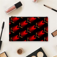 Fractal Background Red And Black Cosmetic Bag (medium)  by Simbadda