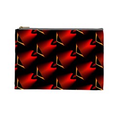 Fractal Background Red And Black Cosmetic Bag (large)  by Simbadda