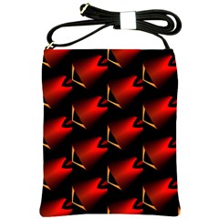 Fractal Background Red And Black Shoulder Sling Bags by Simbadda