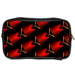 Fractal Background Red And Black Toiletries Bags 2-side by Simbadda