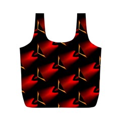 Fractal Background Red And Black Full Print Recycle Bags (m)  by Simbadda