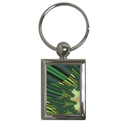 A Feathery Sort Of Green Image Shades Of Green And Cream Fractal Key Chains (rectangle)  by Simbadda