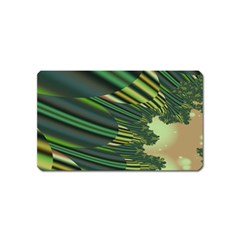 A Feathery Sort Of Green Image Shades Of Green And Cream Fractal Magnet (name Card) by Simbadda