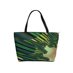 A Feathery Sort Of Green Image Shades Of Green And Cream Fractal Shoulder Handbags by Simbadda