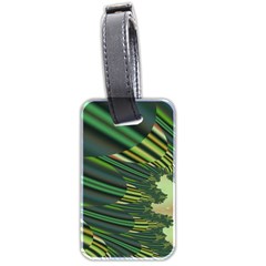 A Feathery Sort Of Green Image Shades Of Green And Cream Fractal Luggage Tags (two Sides) by Simbadda