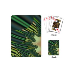 A Feathery Sort Of Green Image Shades Of Green And Cream Fractal Playing Cards (mini)  by Simbadda