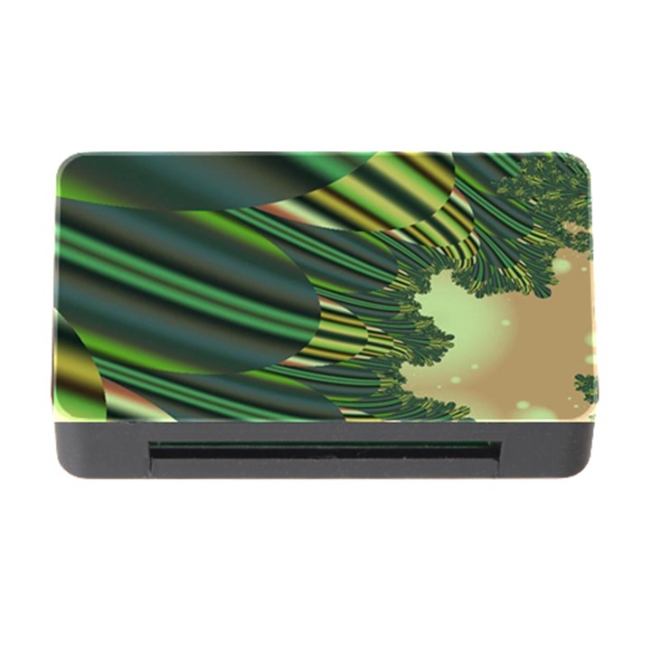 A Feathery Sort Of Green Image Shades Of Green And Cream Fractal Memory Card Reader with CF