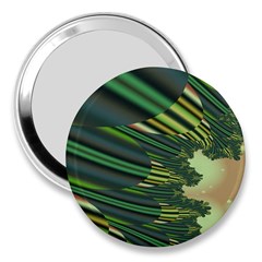 A Feathery Sort Of Green Image Shades Of Green And Cream Fractal 3  Handbag Mirrors by Simbadda