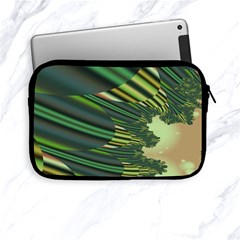 A Feathery Sort Of Green Image Shades Of Green And Cream Fractal Apple Ipad Mini Zipper Cases by Simbadda