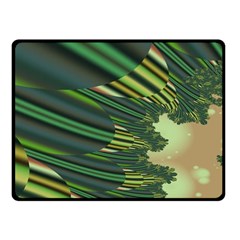 A Feathery Sort Of Green Image Shades Of Green And Cream Fractal Double Sided Fleece Blanket (small)  by Simbadda