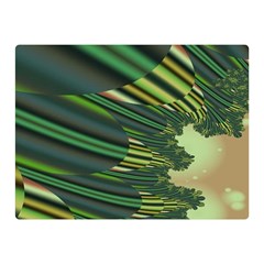 A Feathery Sort Of Green Image Shades Of Green And Cream Fractal Double Sided Flano Blanket (mini)  by Simbadda