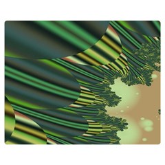 A Feathery Sort Of Green Image Shades Of Green And Cream Fractal Double Sided Flano Blanket (medium)  by Simbadda