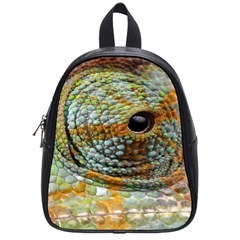 Macro Of The Eye Of A Chameleon School Bags (small)  by Simbadda