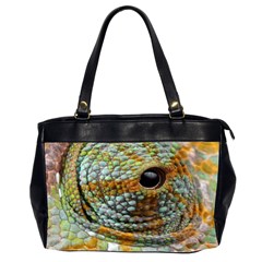 Macro Of The Eye Of A Chameleon Office Handbags (2 Sides)  by Simbadda