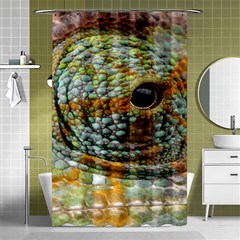 Macro Of The Eye Of A Chameleon Shower Curtain 48  X 72  (small)  by Simbadda