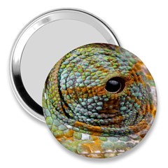 Macro Of The Eye Of A Chameleon 3  Handbag Mirrors by Simbadda