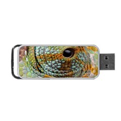 Macro Of The Eye Of A Chameleon Portable Usb Flash (one Side) by Simbadda