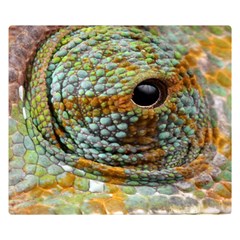 Macro Of The Eye Of A Chameleon Double Sided Flano Blanket (small)  by Simbadda