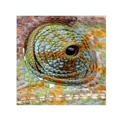 Macro Of The Eye Of A Chameleon Small Satin Scarf (square) by Simbadda