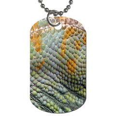 Macro Of Chameleon Skin Texture Background Dog Tag (two Sides) by Simbadda