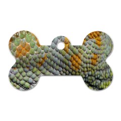 Macro Of Chameleon Skin Texture Background Dog Tag Bone (two Sides) by Simbadda