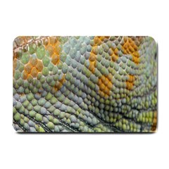 Macro Of Chameleon Skin Texture Background Small Doormat  by Simbadda