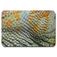 Macro Of Chameleon Skin Texture Background Large Doormat  by Simbadda