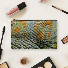 Macro Of Chameleon Skin Texture Background Cosmetic Bag (medium)  by Simbadda