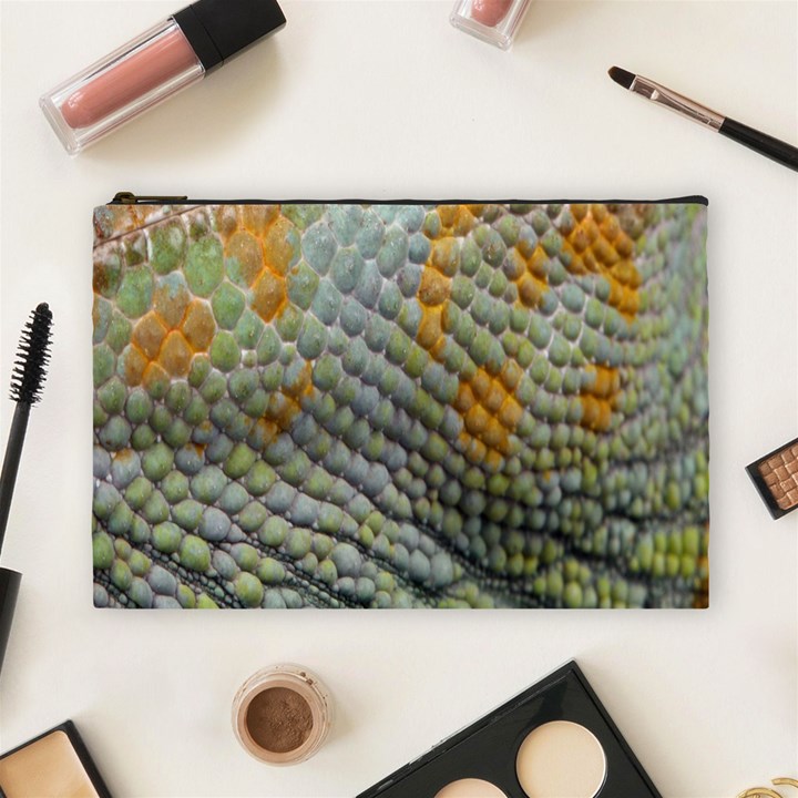 Macro Of Chameleon Skin Texture Background Cosmetic Bag (Large) 