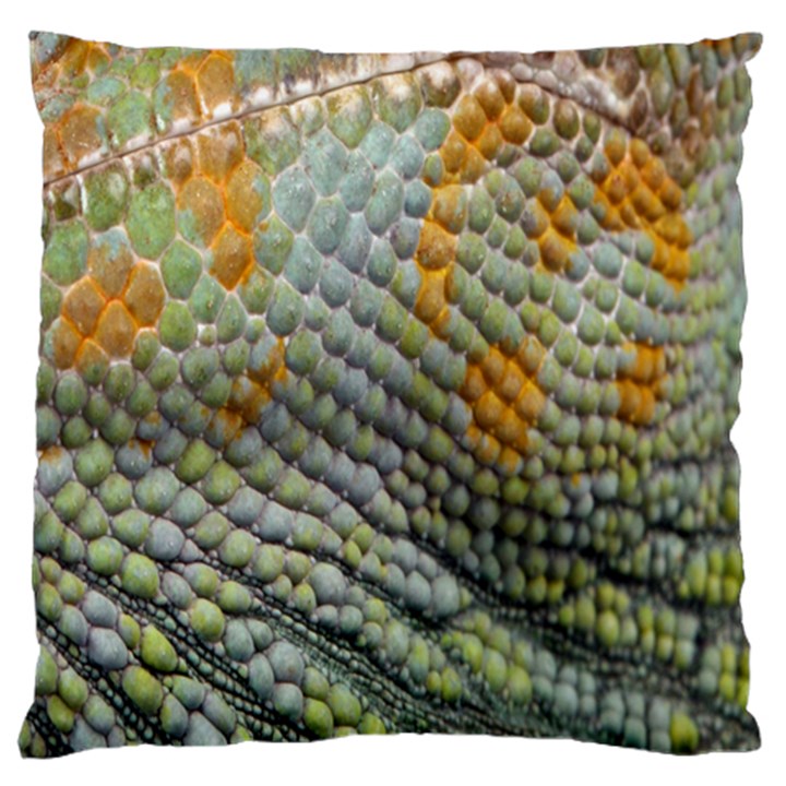 Macro Of Chameleon Skin Texture Background Large Cushion Case (Two Sides)