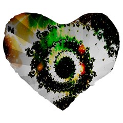 Fractal Universe Computer Graphic Large 19  Premium Flano Heart Shape Cushions by Simbadda