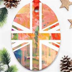 Union Jack Abstract Watercolour Painting Ornament (oval) by Simbadda