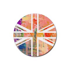 Union Jack Abstract Watercolour Painting Rubber Round Coaster (4 Pack)  by Simbadda